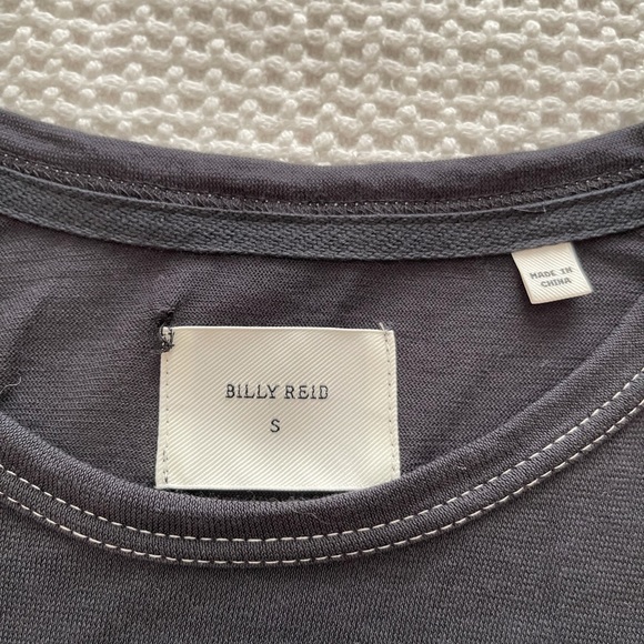 Slate Blue Billy Reid Long Sleeve Tee - Picture 2 of 2